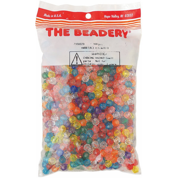 The Beadery 8mm Faceted Bead, 900-Piece, Multi