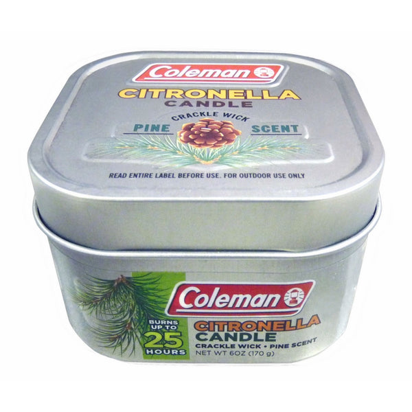 Coleman Scented Citronella Candle, Pine Scent with Wooden Crackle Wick