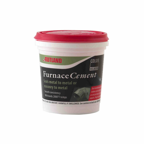 Rutland Furnace Cement Cartridge, 1/2-Pint, Black