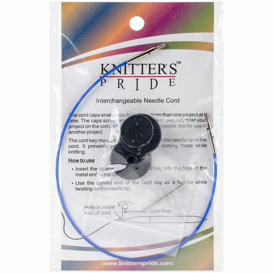 Knitter's Pride Interchangeable Cords, 11" (20" w/tips), Blue