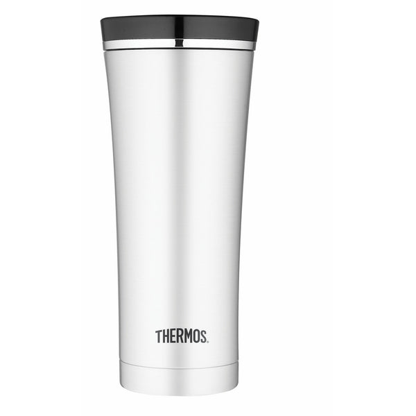 Thermos 16 Ounce Vacuum Insulated Travel Mug, Steel/Black