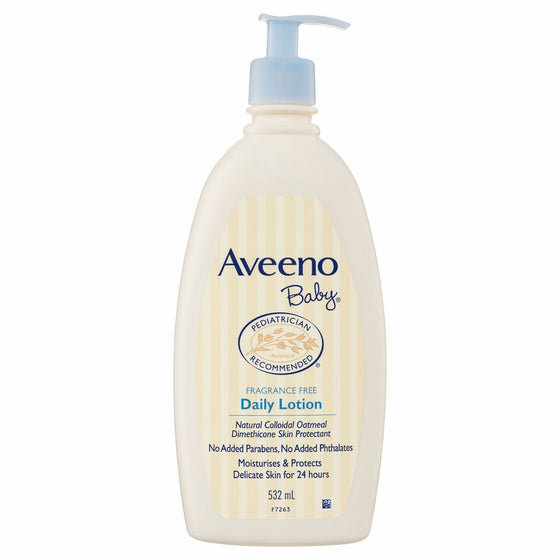 Aveeno Baby Daily Moisture Lotion, For Delicate Skin, Fragrance Free, 18 Oz.