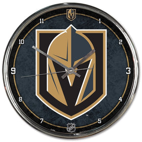Win-Craft Inc Vegas Golden Knights Clock Round Wall Style Chrome
