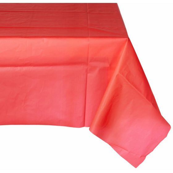 CREATIVE CONVERTING 11031 54" x 108" Covers An 8' Banquet Plastic Table Cover, Classic Red