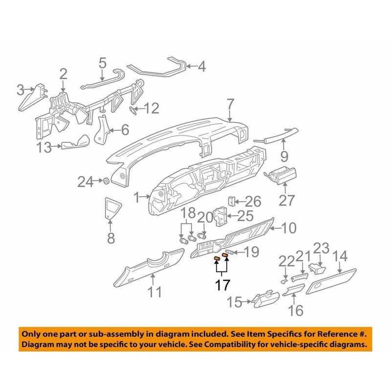 General Motors 25774623 12 Volt Accessory Power Outlet Receptacle