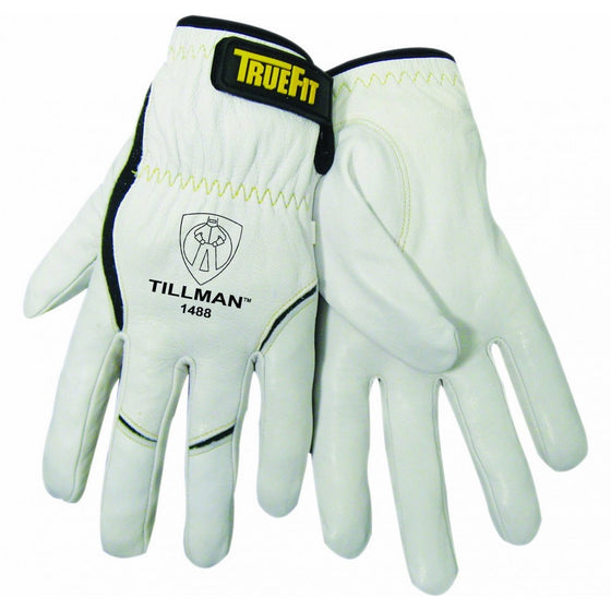 John Tillman 1488 M True Fit Medium Top Grain Kevlar/Goatskin Super Premium Grade TIG Welders' Glove with Elastic Cuff, V Design Thumb/Hook/Loop Closure, English, 15.34 fl. oz., Plastic, 1 x 12 x 5