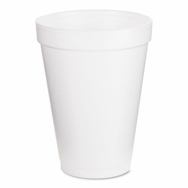 Dart 12J12 12 oz Foam Cup, 12 Series Lids (Case of 1000)