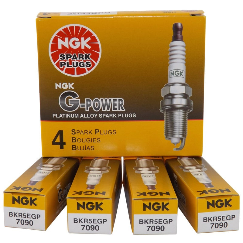NGK 7090 BKR5EGP G-Power Spark Plug, Pack of 4