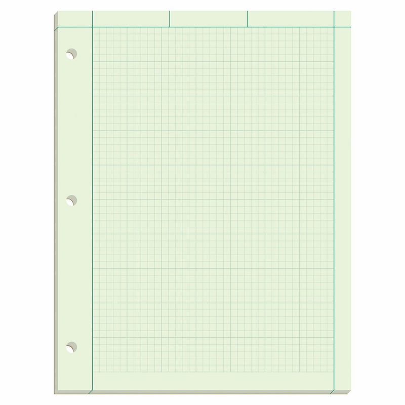 Ampad Evidence Engineering Pad, 100 Sheets, 5 Squares Per Inch, Green Tint, 11" H x 8 1/2" W