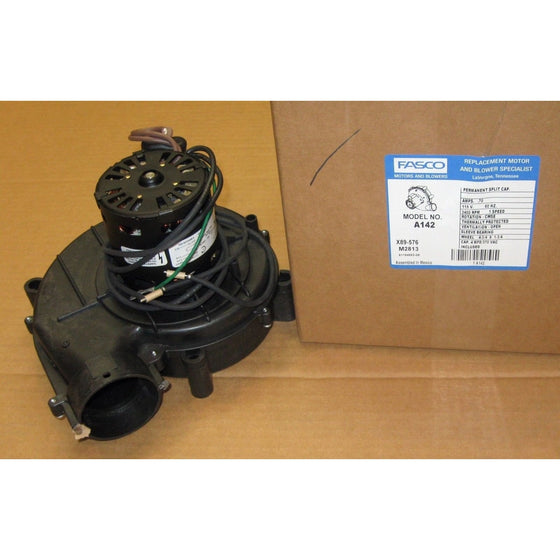 Fasco A142 3.3" Frame Permanent Split Capacitor OEM Replacement Specific Purpose Blower with Sleeve Bearing, 1/20HP, 3,450 rpm, 115V, 60 Hz, 0.7 amps