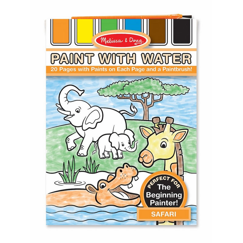Melissa & Doug Paint With Water Activity Book - Safari (20 Pages)