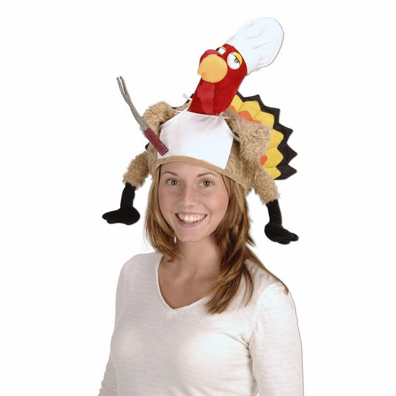 Plush Chef Turkey Hat Party Accessory (1 count) (1/Pkg)