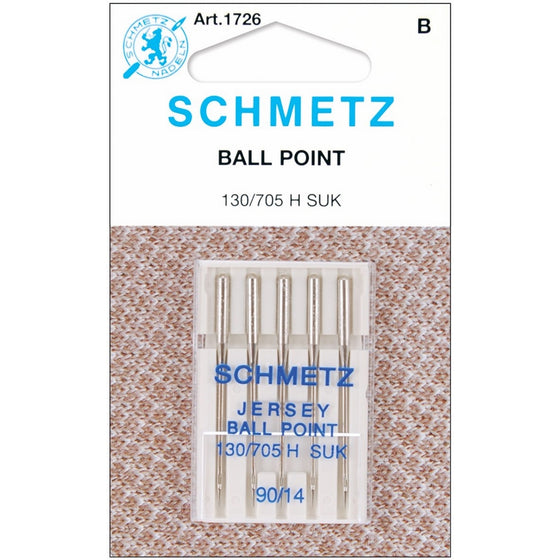 Euro-Notions 1726 Ball Point Jersey Machine Needles, 5-Pack