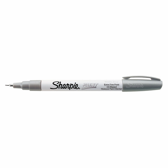 Sharpie Oil-Based Paint Marker, Extra Fine Point, Metallic Silver, 1 Count - Great for Rock Painting