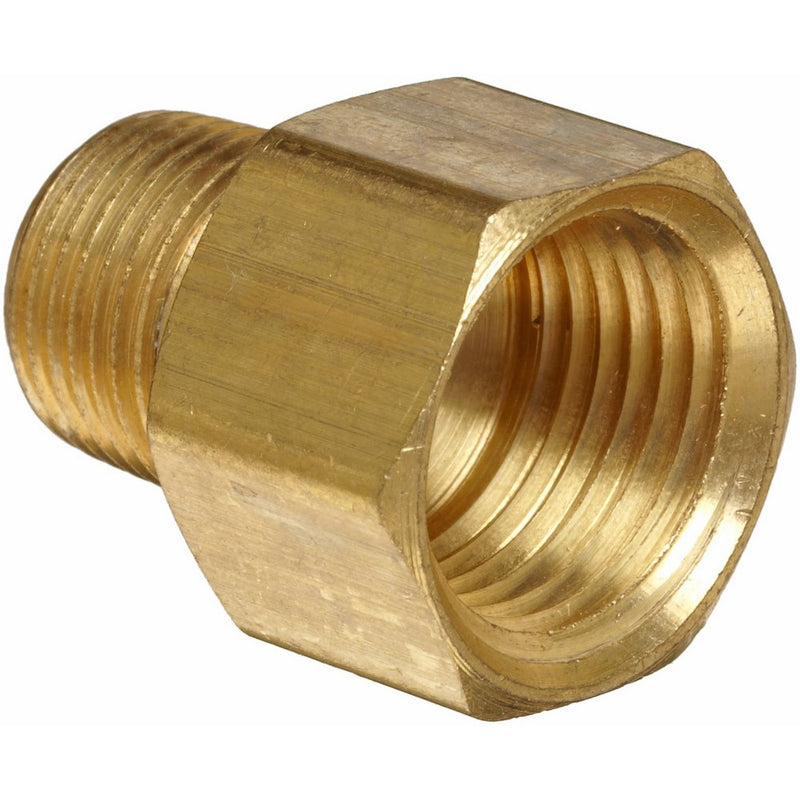 Anderson Metals Brass Pipe Fitting, Adapter, 1/2" Male Pipe x 1/2" Female Pipe