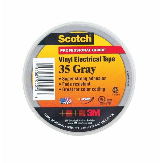 Scotch Vinyl Electrical Tape 3/4 " X 66 ' 18 C Gray