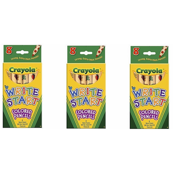 Bulk Buy: Crayola Write Start Colored Pencils 8/Pkg 68-4108 (3-Pack)
