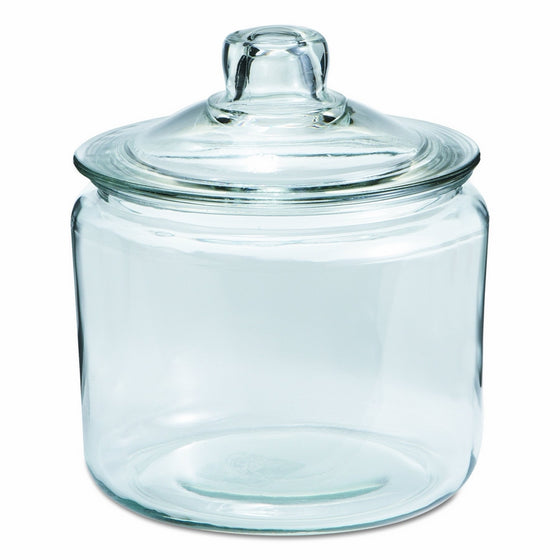 Anchor 69832T Heritage Hill Glass Jar With Lid, 3 Quart, Clear, Glass Lid