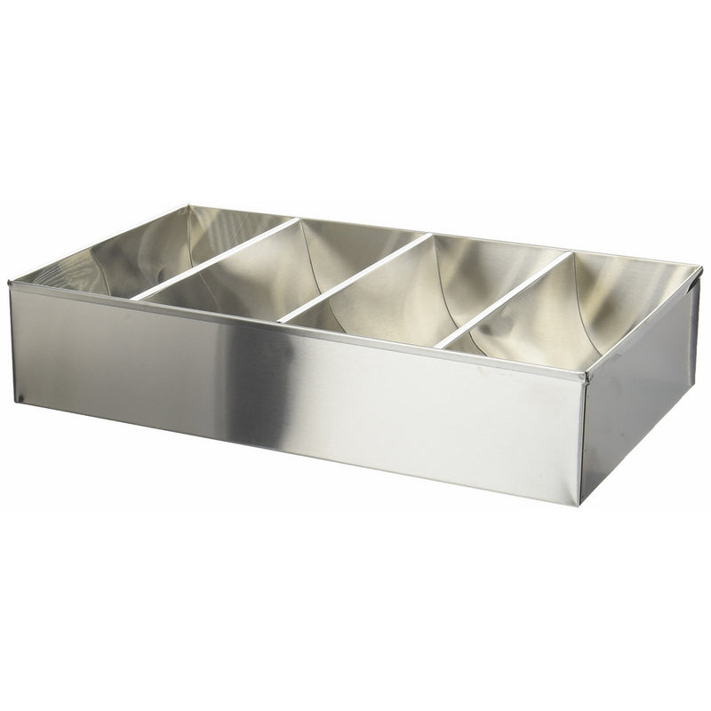 Winco SCB-4 4-Compartment Stainless Steel Cutlery Bin