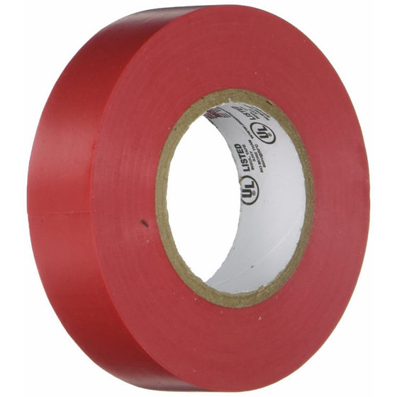 Morris 60010 Red Vinyl Plastic Electrical Tape, 7 mil, PVC, 66' Length, 3/4" Width