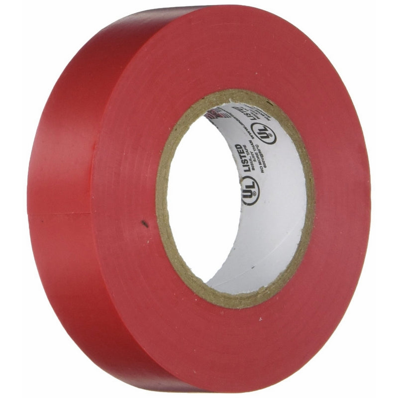 Morris 60010 Red Vinyl Plastic Electrical Tape, 7 mil, PVC, 66' Length, 3/4" Width