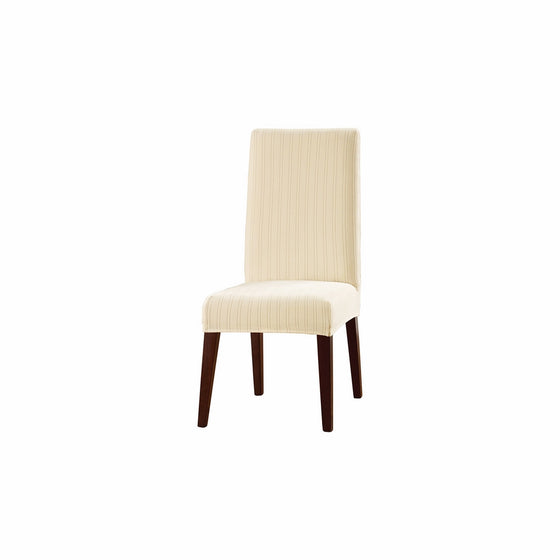 Sure Fit Stretch Pinstripe - Shorty Dining Room Chair Slipcover  - Cream (SF39060)