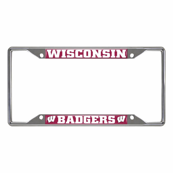 FANMATS NCAA University of Wisconsin Badgers Chrome License Plate Frame
