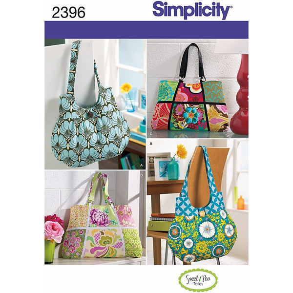 Simplicity Pattern 2396 Tote Bags 4 Styles Designed by Sweet Pea Totes