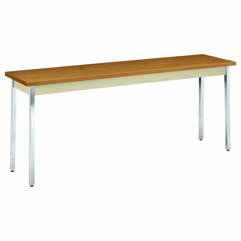 HON Utility Table with Putty and Chrome Leg Finish, 72" x 18", Harvest