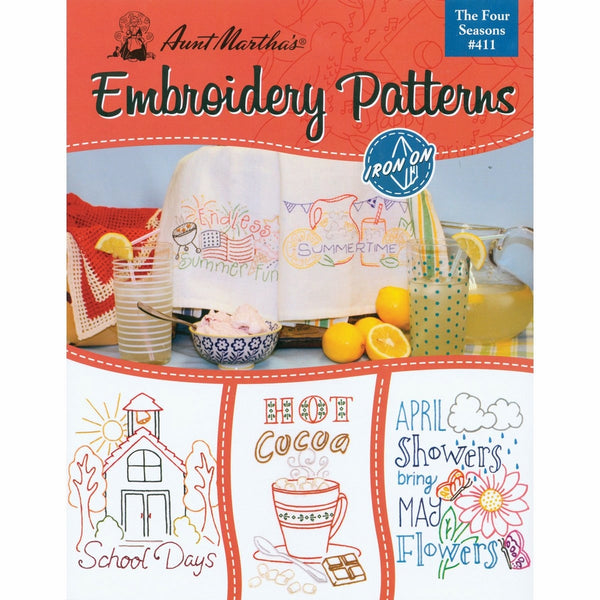 Aunt Martha's 411 Four Seasons Embroidery Transfer Pattern Book Kit