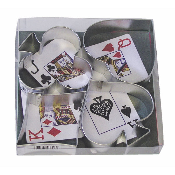 R&M International 1865 Casino Playing Card Suits Cookie Cutters, Spade, Heart, Club, Diamond, 4-Piece Set