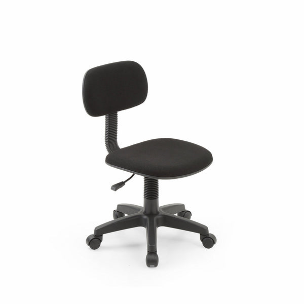 HODEDAH IMPORT Hodedah Armless, Low-Back, Adjustable Height, Swiveling Task Chair with Padded Back and Seat in Black
