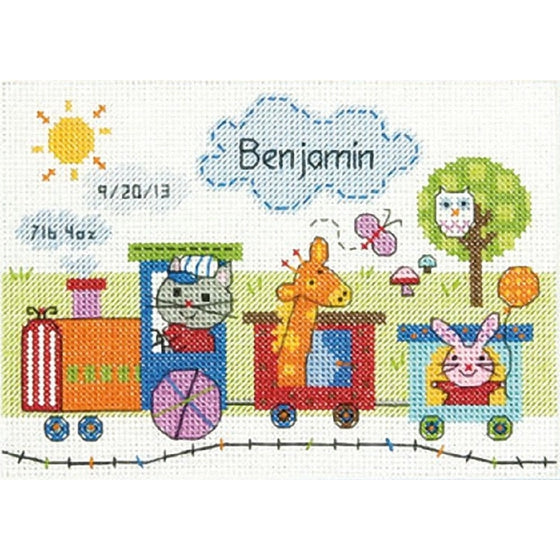 Dimensions Needlecrafts Counted Cross Stitch, Train Birth Record