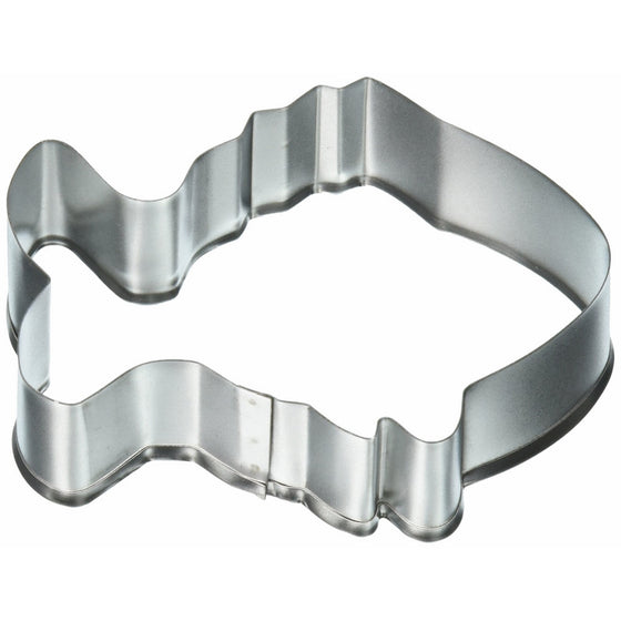 R & M Tropical Fish Tinplated Cookie Cutter, 3.5-Inch, Silver