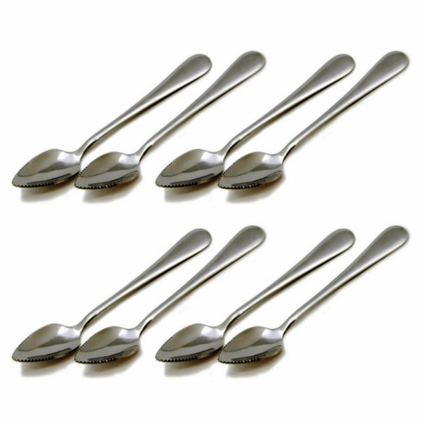 Grapefruit and Dessert Spoon, Stainless Steel with Serrated Edge, 7-inch, Set of 8