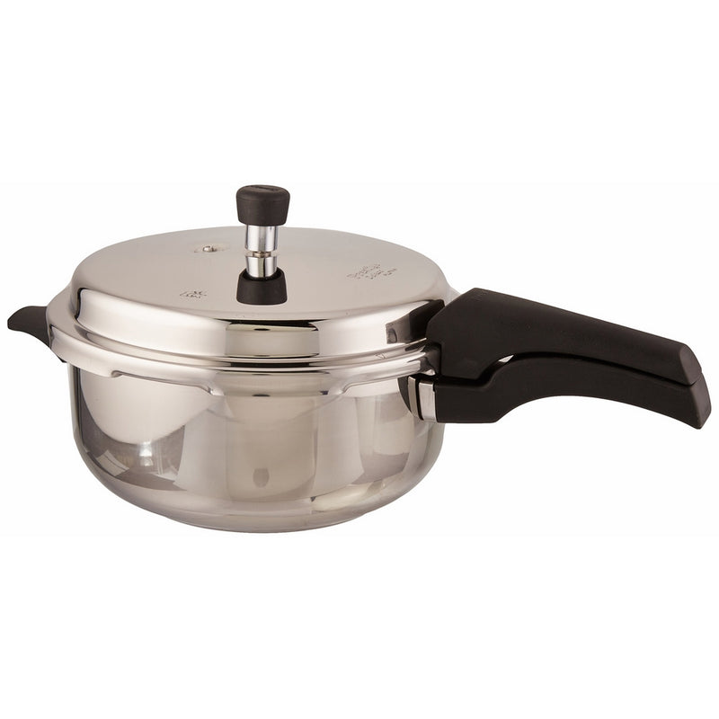 Prestige 5L Alpha Deluxe Induction Base Stainless Steel Deep Pressure Pan, 5.0-Liter