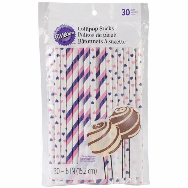 Wilton 1912-4001 Colored Lollipop Sticks, Pink/Purple