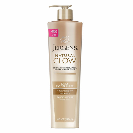 Jergens Natural Glow Daily Moisturizer for Body, Fair to Medium Skin Tones, 10 Ounce Pump