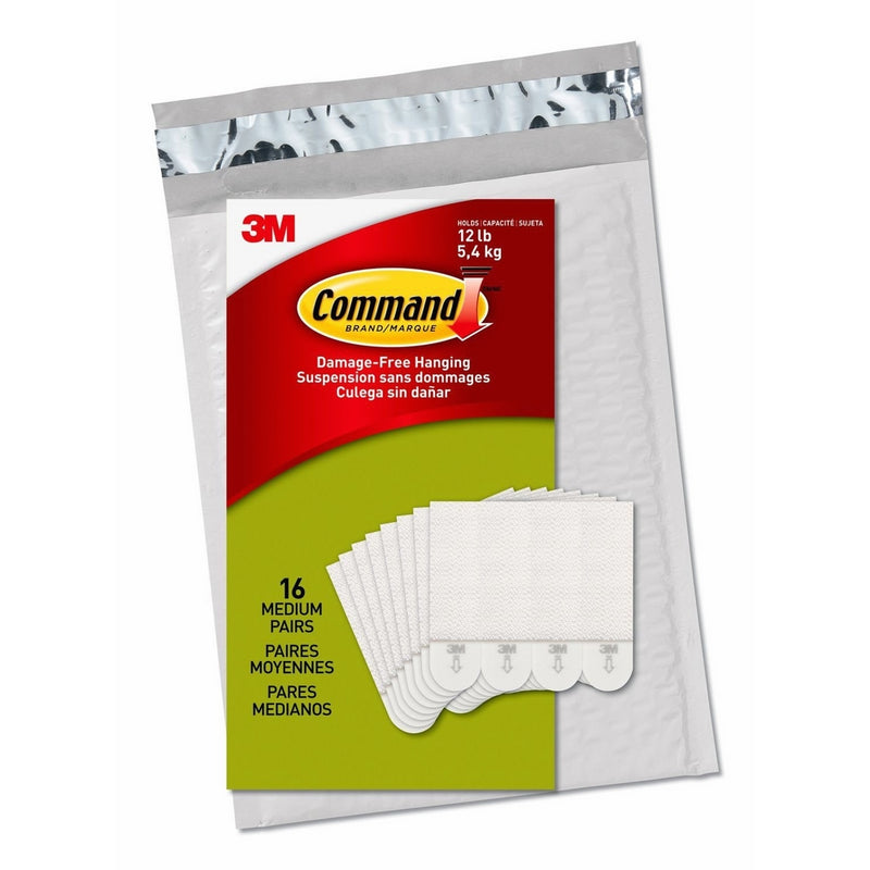 Command Medium Picture Hanging Strips, White, 16 Pairs, Four Pairs Hold 12 lbs (PH204-16ES) - Easy to Open Packaging