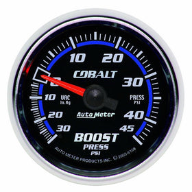 Auto Meter 6108 Cobalt 2-1/16" 30 in. Hg/45 PSI Mechanical Vacuum/Boost Gauge