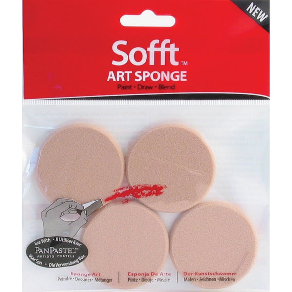 Colorfin Pan Pastel Soft Round Sponge, 4 Per Package