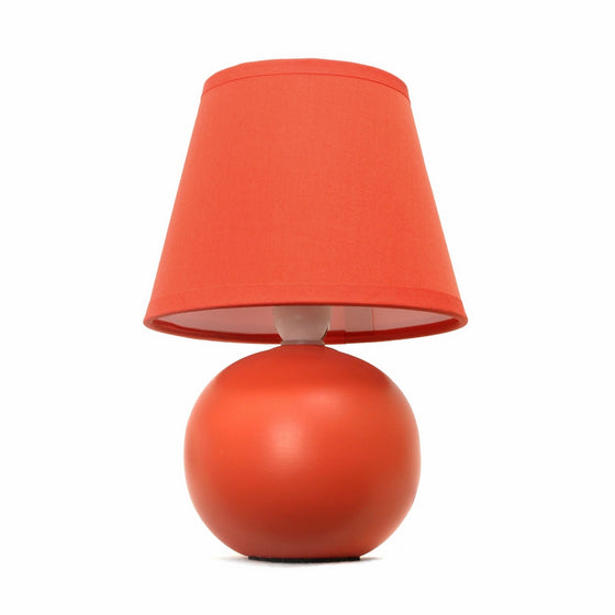 Simple Designs LT2008-ORG Mini Ceramic Globe Table Lamp, Orange