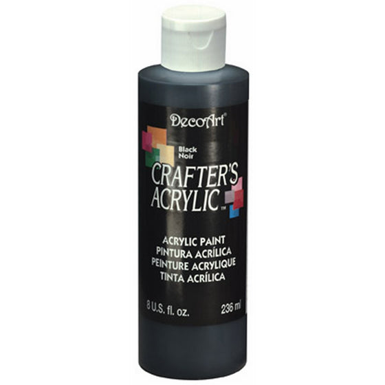 DecoArt DCA47-9 Crafters Acrylic, 8-Ounce, Black