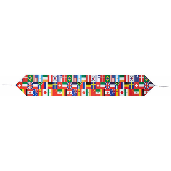 Printed International Flag Table Runner Party Accessory (1 count) (1/Pkg)