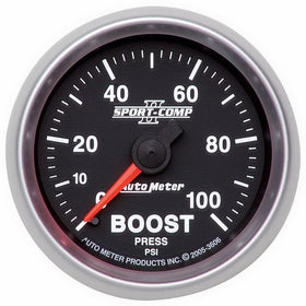 Auto Meter 3606 Sport-Comp II 2-1/16" 0-100 PSI Mechanical Boost Gauge