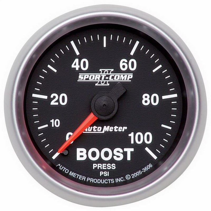 Auto Meter 3606 Sport-Comp II 2-1/16" 0-100 PSI Mechanical Boost Gauge