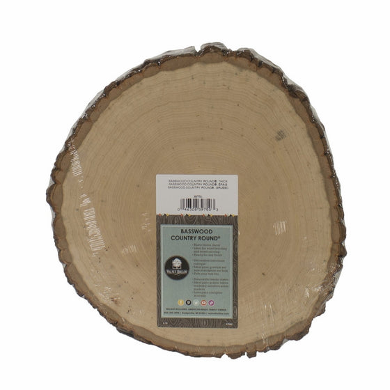 Walnut Hollow Basswood Country Round, Thick for Woodburning, Home Décor and Rustic Weddings