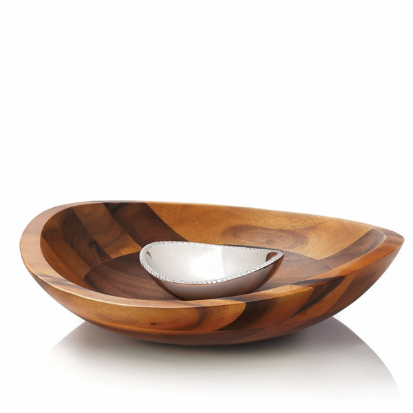 Nambe Braid Chip and Dip Bowl