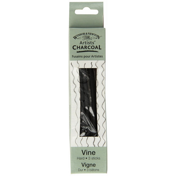 Reeves Winsor & Newton Artist Vine Charcoal Sticks 3/Pkg-Hard