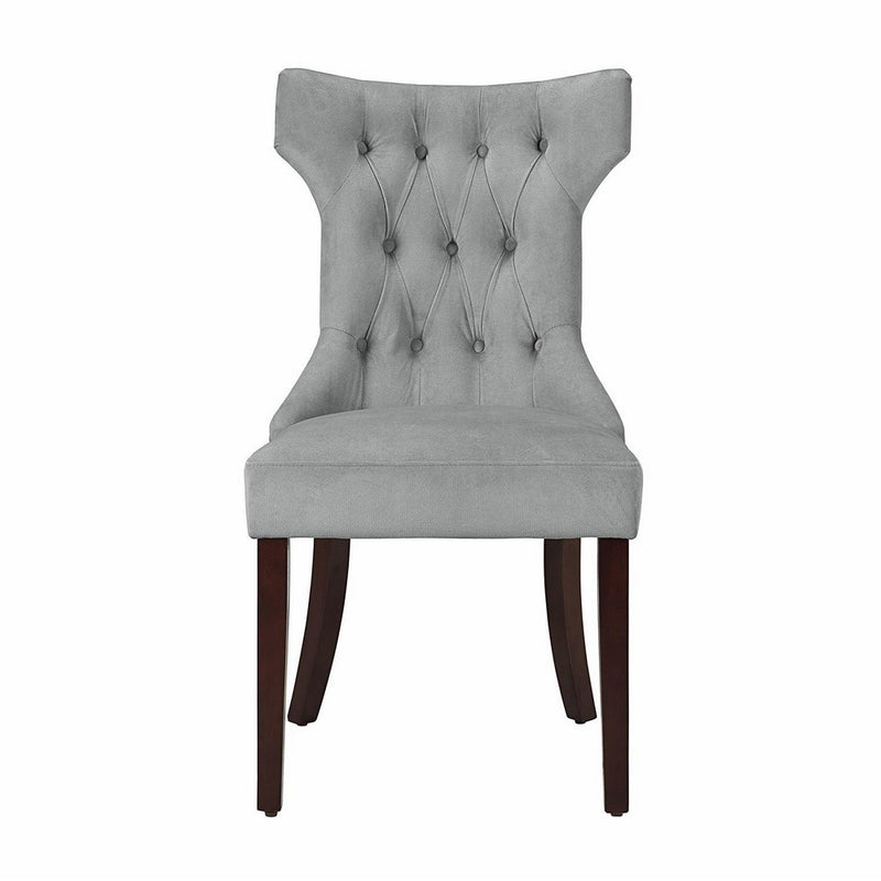 Dorel Living Clairborne Tufted Upholestered Dining Chair, Gray, Set of 2